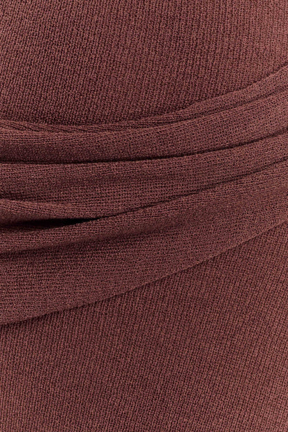 Alexius One Shoulder Knit Maxi Dress - Nutmeg