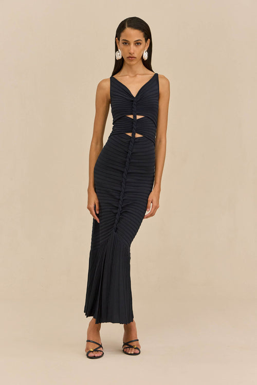 AMATA KNIT DRESS - DEEP LAKE