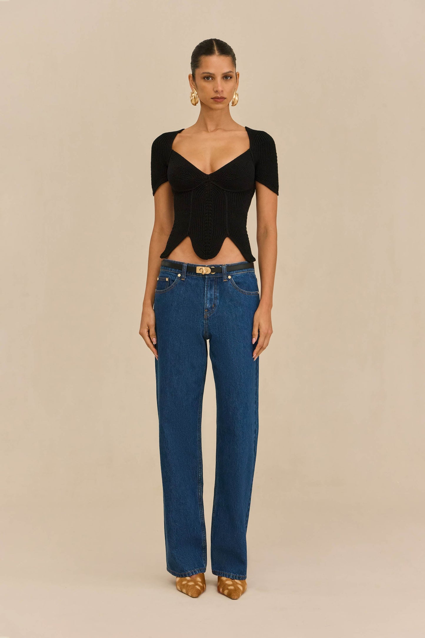 ELIZA KNIT TOP - BLACK