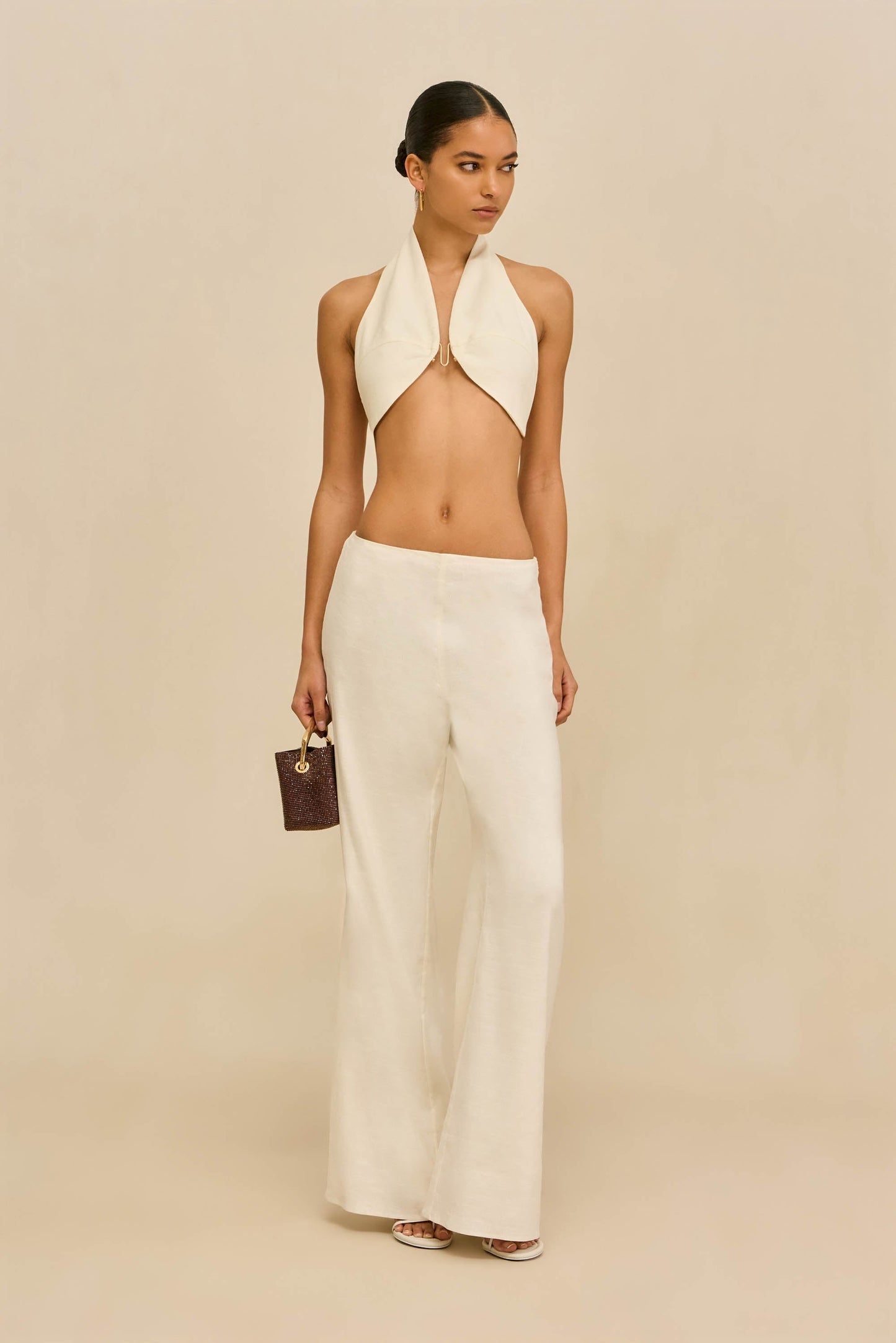 DIEM TOP - OFF WHITE LINEN
