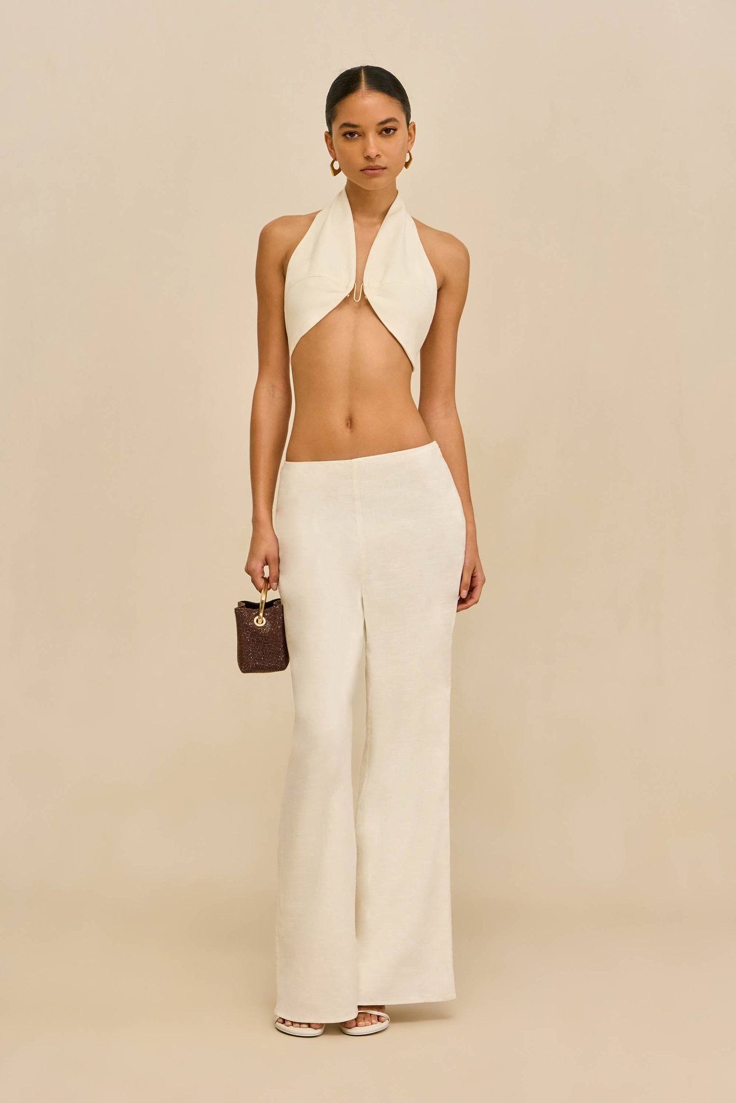 DIEM TOP - OFF WHITE LINEN