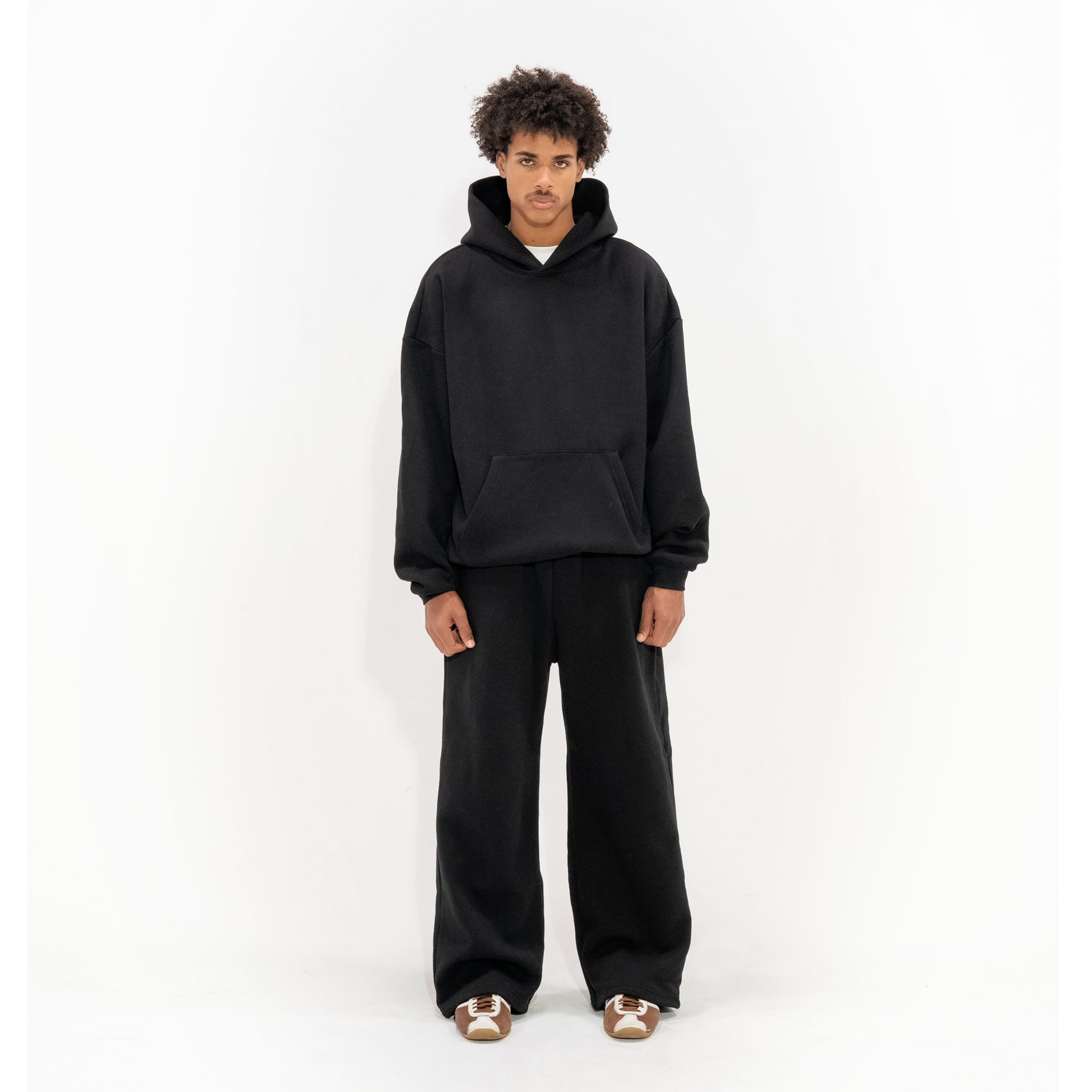 350 GSM 'Black' Fleece Hoodie