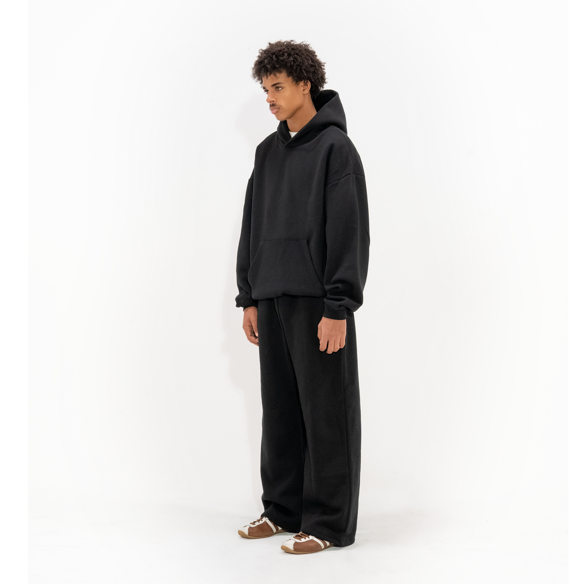 350 GSM 'Black' Fleece Hoodie